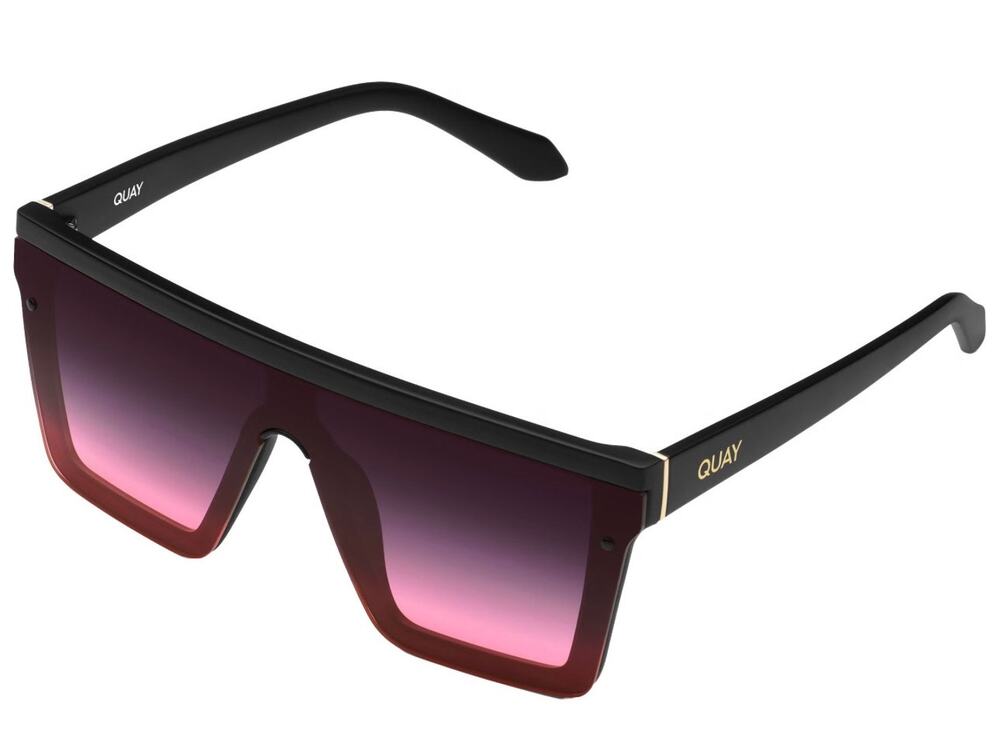 Quay Australia HINDSIGHT Sunglasses Black Pink Flat Top Shield 55667 NEW
